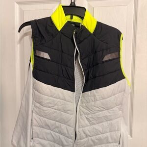 Brooks Women's Black, White, and Neon Yellow Vest